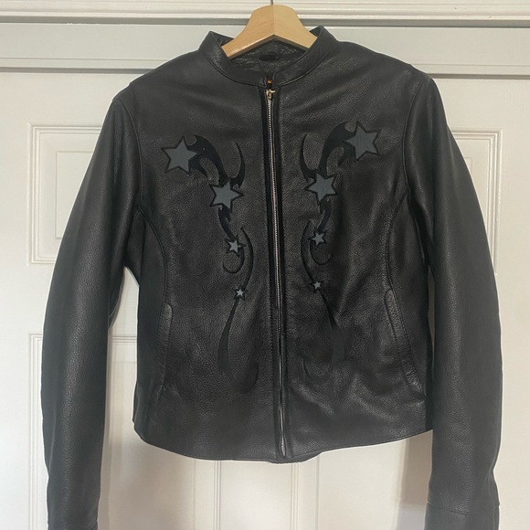 First Classics Breakout Star Womens Reflective Leather Moto Jacket - Small - Picture 10 of 10